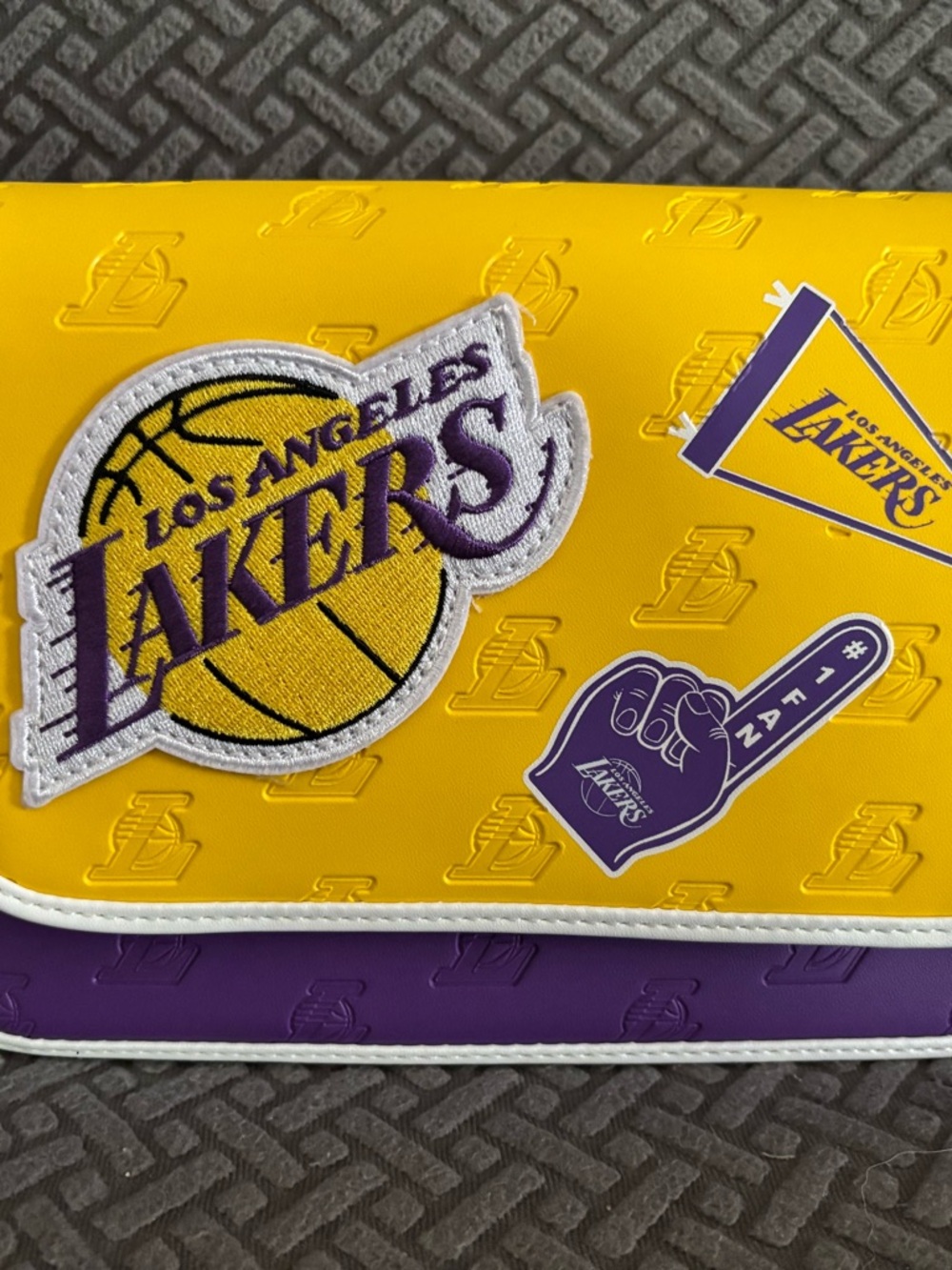Loungefly Los Angeles Lakers Patch Icons Crossbody Bag